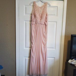 Sleeveless Mesh Bridesmaid Dress with Corded Lace